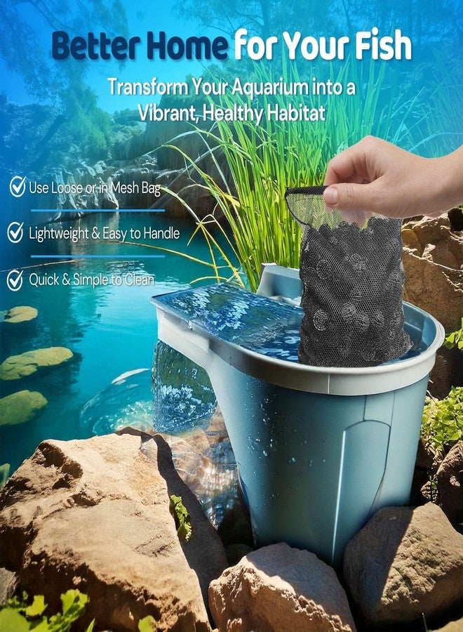 Flexzion Fish Tank Filter Media - Bio Balls for Aquarium Filter, Ceramic Rings & Activated Carbon Pellets in Mesh Bags - Biological, Chemical, & Mechanical Filtration Fresh & Saltwater Aquarium, 2 Set - Image 5